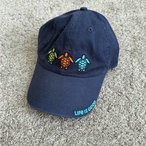 Life Is Good Dark Blue Turtle Cap with Adjustable Strap